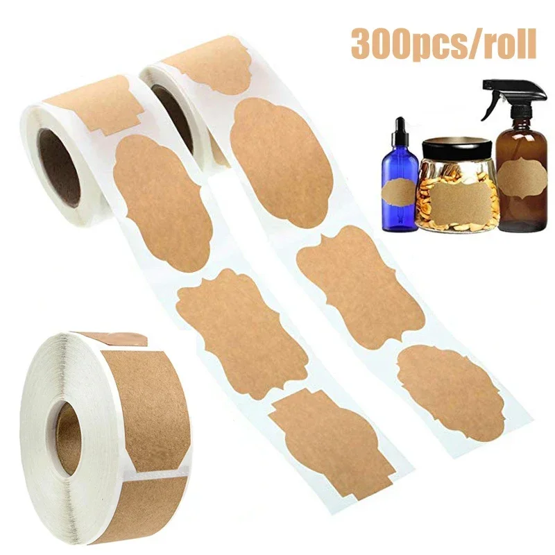 Kitchen.Baking Labels - 300Pcs adesivo Kraft adesivi per convenienza
