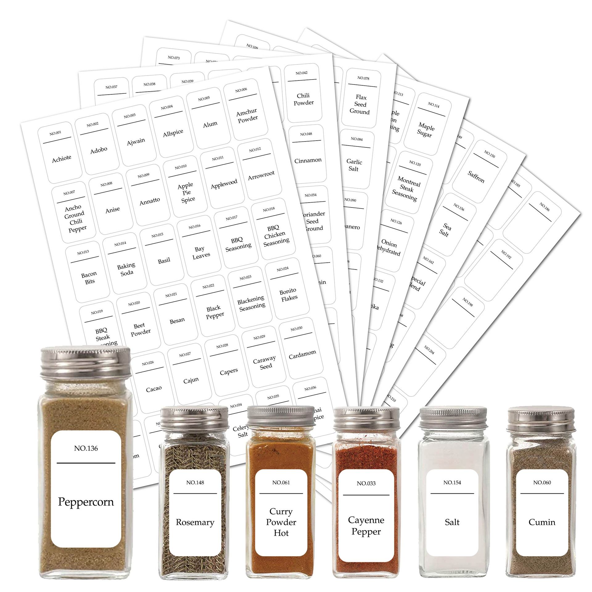 Kitchen.Baking Labels - 216 pezzi Etichette per barattoli di