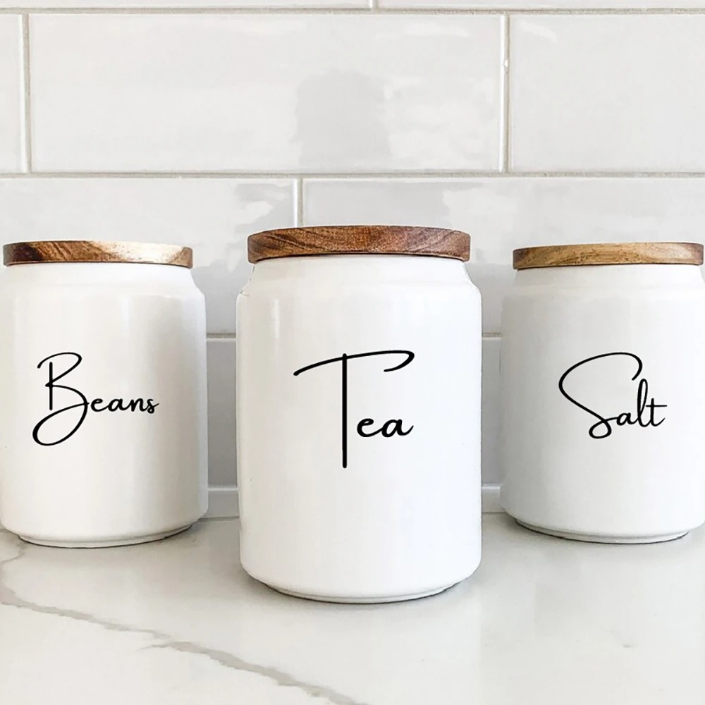 Kitchen.Baking Labels - Etichette Adesive per Barattoli da Cucina,