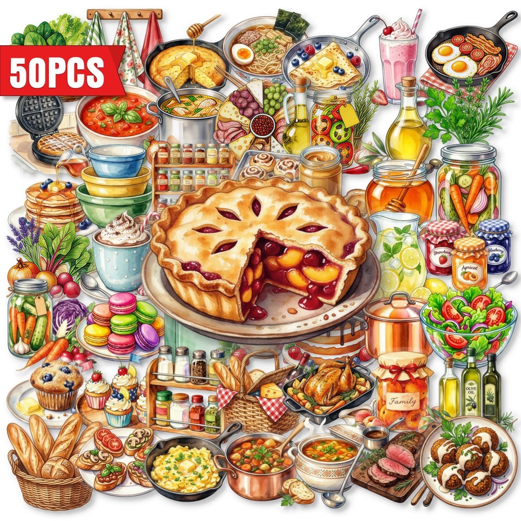 50 Pezzi di Adesivi Trasparent - Baking (Kitchen Ingredient) recensione e prezzo