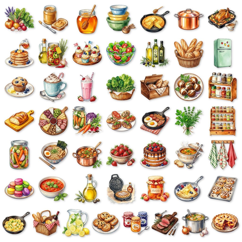 50 Pezzi di Adesivi Trasparent - Baking (Kitchen Ingredient) recensione e prezzo